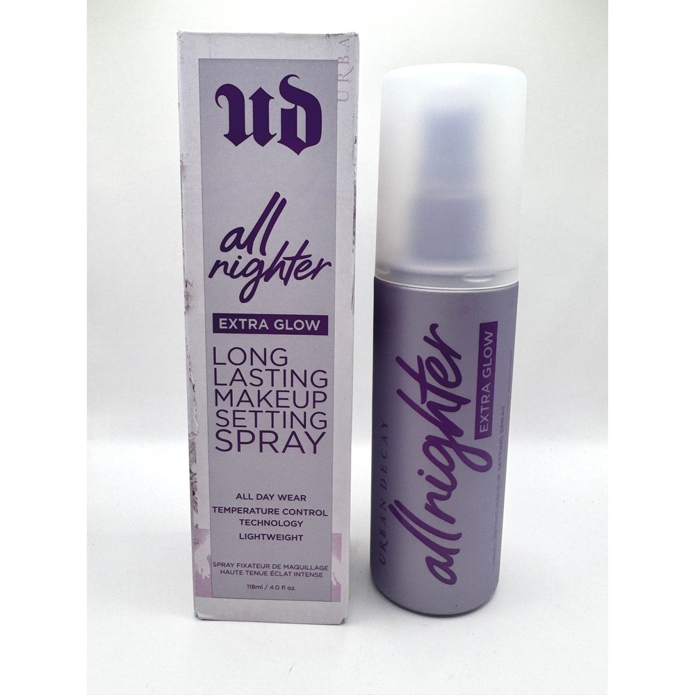 Urban Decay All Nighter Extra Glow Long Lasting Makeup Setting Spray 4oz New
